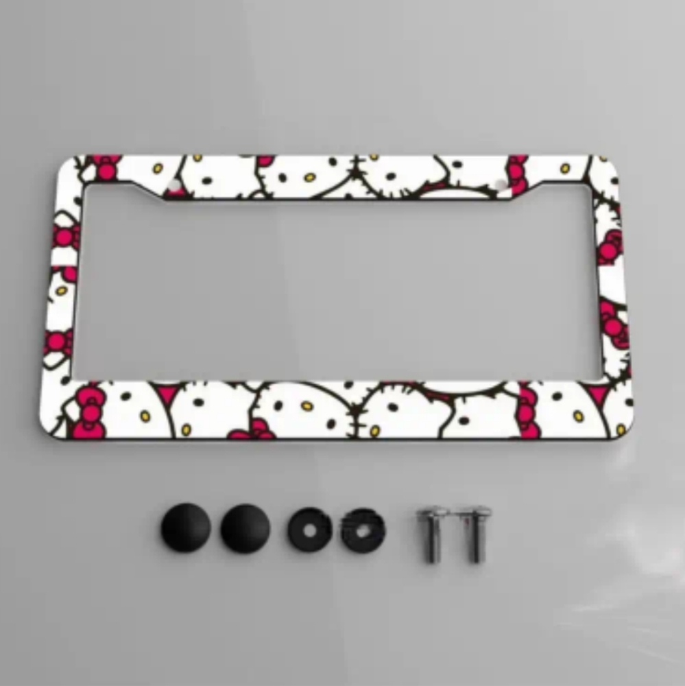 Hello Kitty Aluminum License Plate Frame